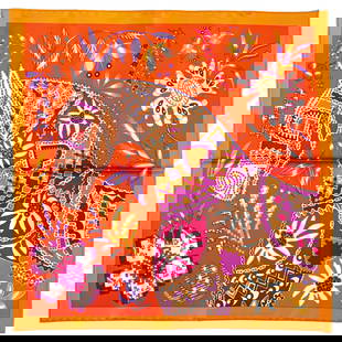 Hermes En Attendant Ulysse Multicolor Silk Gavroche Scarf NIB: Hermes En Attendant Ulysse Multicolor Silk Gavroche Scarf NIB This exquisite Hermes collectible features the "En Attendant Ulysse" design, a small silk gavroche scarf that showcases a vibrant multicol