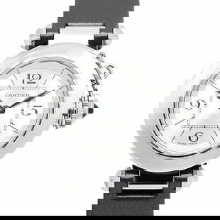 CARTIER Miss Pasha W3140025 27mm Ladies Quartz Watch with Satin Leather Strap: CARTIER Miss Pasha W3140025 27mm Ladies Quartz Watch with Satin Leather Strap Introducing the CARTIER Miss Pasha W3140025 Ladies Watch, a stunning wristwatch that combines elegance and functionality.