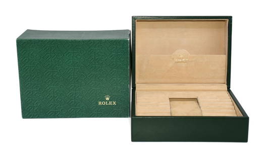 Rolex Green Presentation Box 70.00.01 9 x 6 x 4 Inches 100% Authentic: Rolex Green Presentation Box 70.00.01 9 x 6 x 4 Inches 100% Authentic This elegant Rolex presentation box is designed for those who appreciate luxury. Its rich green color enhances the sophisticated l