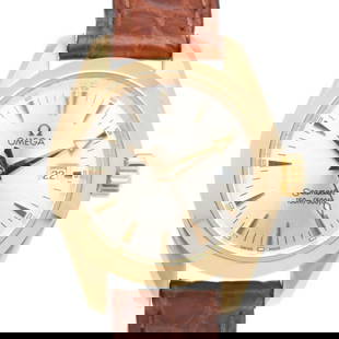 OMEGA Seamaster Aqua Terra 18K Gold Quartz Ladies Watch 29.5mm: OMEGA Seamaster Aqua Terra 18K Gold Quartz Ladies Watch 29.5mm Discover the elegance of the OMEGA Seamaster Aqua Terra Watch, a stunning wristwatch designed specifically for women. This luxurious time