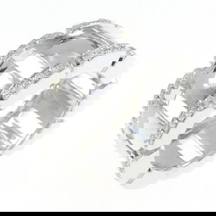Patek Philippe 18K White Gold Diamond Band Ring for Women: Patek Philippe 18K White Gold Diamond Band Ring for Women This stunning diamond band ring from Patek Philippe is designed exclusively for women. Crafted from luxurious 18K white gold, it features a be