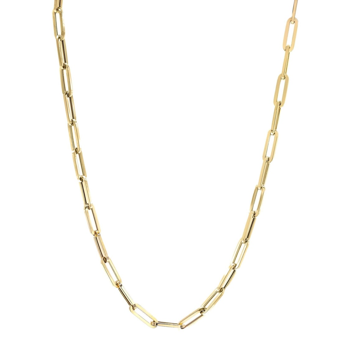 Rachel Koen 14K Yellow Gold Paper Clip Link Necklace 18 inches: Rachel Koen 14K Yellow Gold Paper Clip Link Necklace 18 inches Elevate your accessory collection with this stunning Paper Clip Link Necklace crafted from 14K yellow gold. This sleek chain features a t