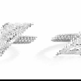 Rachel Koen 18K White Gold Pave Diamond Engagement Ring 2.53ct GIA Certified: Rachel Koen 18K White Gold Pave Diamond Engagement Ring 2.53ct GIA Certified This exquisite engagement ring features a stunning 2.53 carat radiant cut diamond, elegantly complemented by three rows of