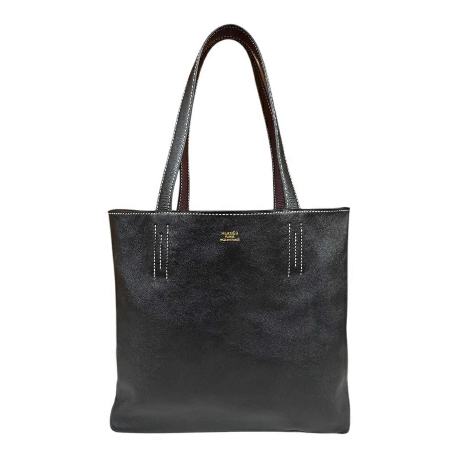 Hermes Double Sens 28 Tote Black Swift Leather Women's Bag 26x32x9cm: Hermes Double Sens 28 Tote Black Swift Leather Women's Bag 26x32x9cm Introducing the exquisite Hermes Double Sens 28 Tote Bag, a perfect blend of luxury and functionality. Crafted from high-quality Sw