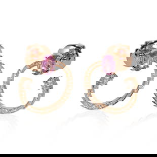 HUEB Spectrum Pink Sapphire Diamond Earrings 18k Rose Gold 0.39 CTW: HUEB Spectrum Pink Sapphire Diamond Earrings 18k Rose Gold 0.39 CTW Discover the elegance of these stunning HUEB Spectrum Earrings, featuring a captivating combination of round brilliant pink sapphire