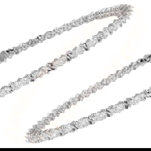 8.33ct Round Cut Diamond Tennis Bracelet 18k White Gold 7in: 8.33ct Round Cut Diamond Tennis Bracelet 18k White Gold 7in This exquisite 8.33ct Diamond Tennis Bracelet is crafted from 18k white gold and features 45 round brilliant diamonds. With a total weight o