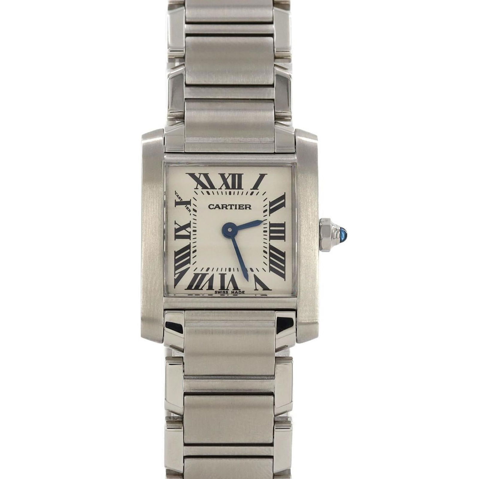 Cartier Tank Francaise SM W51008Q3 Stainless Steel Quartz Watch: Cartier Tank Francaise SM W51008Q3 Stainless Steel Quartz Watch Introducing the Cartier Tank Francaise SM W51008Q3, a timeless wristwatch crafted from premium stainless steel. This elegant timepiece f
