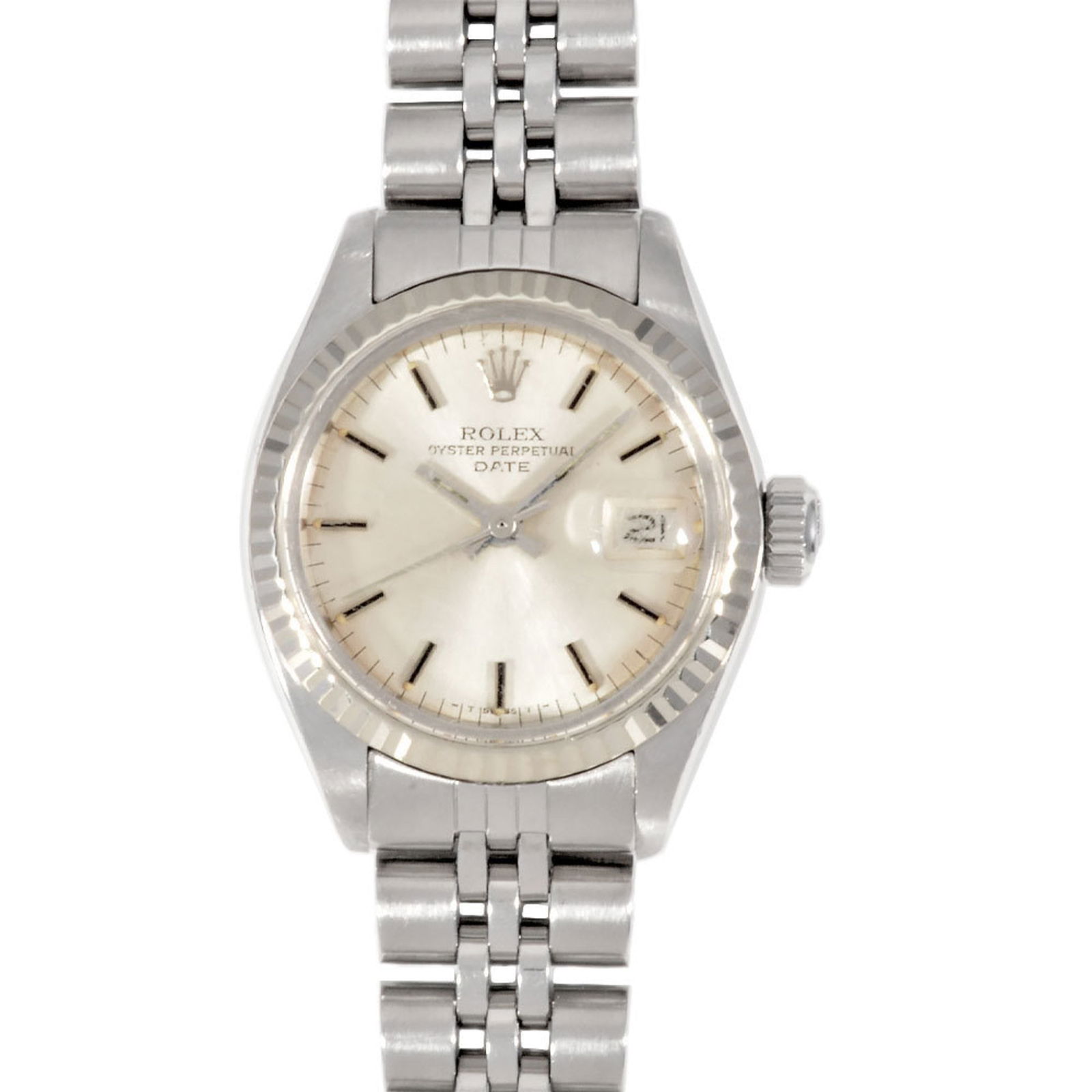 Rolex 6917 Oyster Perpetual Date Automatic Silver Dial Women's Watch: Rolex 6917 Oyster Perpetual Date Automatic Silver Dial Women's Watch This exquisite Rolex Oyster Perpetual Date watch is designed for women, featuring a stunning silver dial that complements its elega