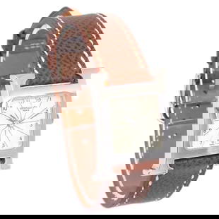 Hermes H Watch HH1.210 Swiss Quartz Wristwatch Silver Stainless Steel Brown Leather: Hermes H Watch HH1.210 Swiss Quartz Wristwatch Silver Stainless Steel Brown Leather Discover the elegance of the Hermes H Watch HH1.210, a luxurious wristwatch designed for formal occasions. This soph