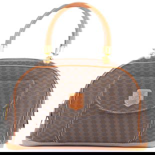Celine Macadam Handbag MC97/2 Brown PVC Leather Women's Half Moon: Celine Macadam Handbag MC97/2 Brown PVC Leather Women's Half Moon Introducing the Celine Macadam Handbag, model MC97/2, a stylish accessory crafted from durable PVC leather in a rich brown hue. This w