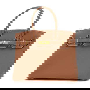 Hermes Birkin 30 Handbag Togo Leather Brown Gold Hardware W Stamp: Hermes Birkin 30 Handbag Togo Leather Brown Gold Hardware W Stamp This exquisite Hermes Birkin 30 handbag is crafted from luxurious Togo leather in a rich brown color, making it a timeless addition to