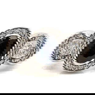 Elegant 14k White Gold Sapphire 3.00 Ct Diamond Ring: Elegant 14k White Gold Sapphire 3.00 Ct Diamond Ring Exquisite 14k white gold ring featuring a stunning sapphire and diamond arrangement. The centerpiece is an approximate 3.00 Ct sapphire, complement