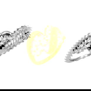 Jose Hess 18k Yellow Gold Diamond Curved Loop Ring Size 6.5 Signed: Jose Hess 18k Yellow Gold Diamond Curved Loop Ring Size 6.5 Signed Enhance your jewelry collection with this stunning Jose Hess Diamond Cocktail Curved Loop Ring, crafted in luxurious 18k yellow gold.