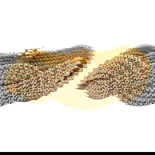 Harbor Diamonds 14K Yellow Gold Braided Bracelet 8.13 Inches: Harbor Diamonds 14K Yellow Gold Braided Bracelet 8.13 Inches This stunning 14 karat yellow gold bracelet features a unique braided woven motif, showcasing a contemporary design. Weighing 38.2 grams, t