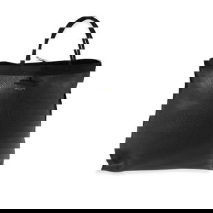 Saint Laurent Patti Tote Black Grained Leather 2019 with Suede Lining: Saint Laurent Patti Tote Black Grained Leather 2019 with Suede Lining Elevate your accessory collection with the Saint Laurent Black Grained Leather Passamaneria Patti Tote. This stylish tote is craft