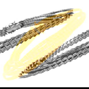Harbor Diamonds 14K Yellow Gold 7 Row Textured Bracelet 7.25 in: Harbor Diamonds 14K Yellow Gold 7 Row Textured Bracelet 7.25 in This stunning 14 karat yellow gold bracelet showcases a contemporary design with seven beautifully textured strands. Weighing 49.3 grams