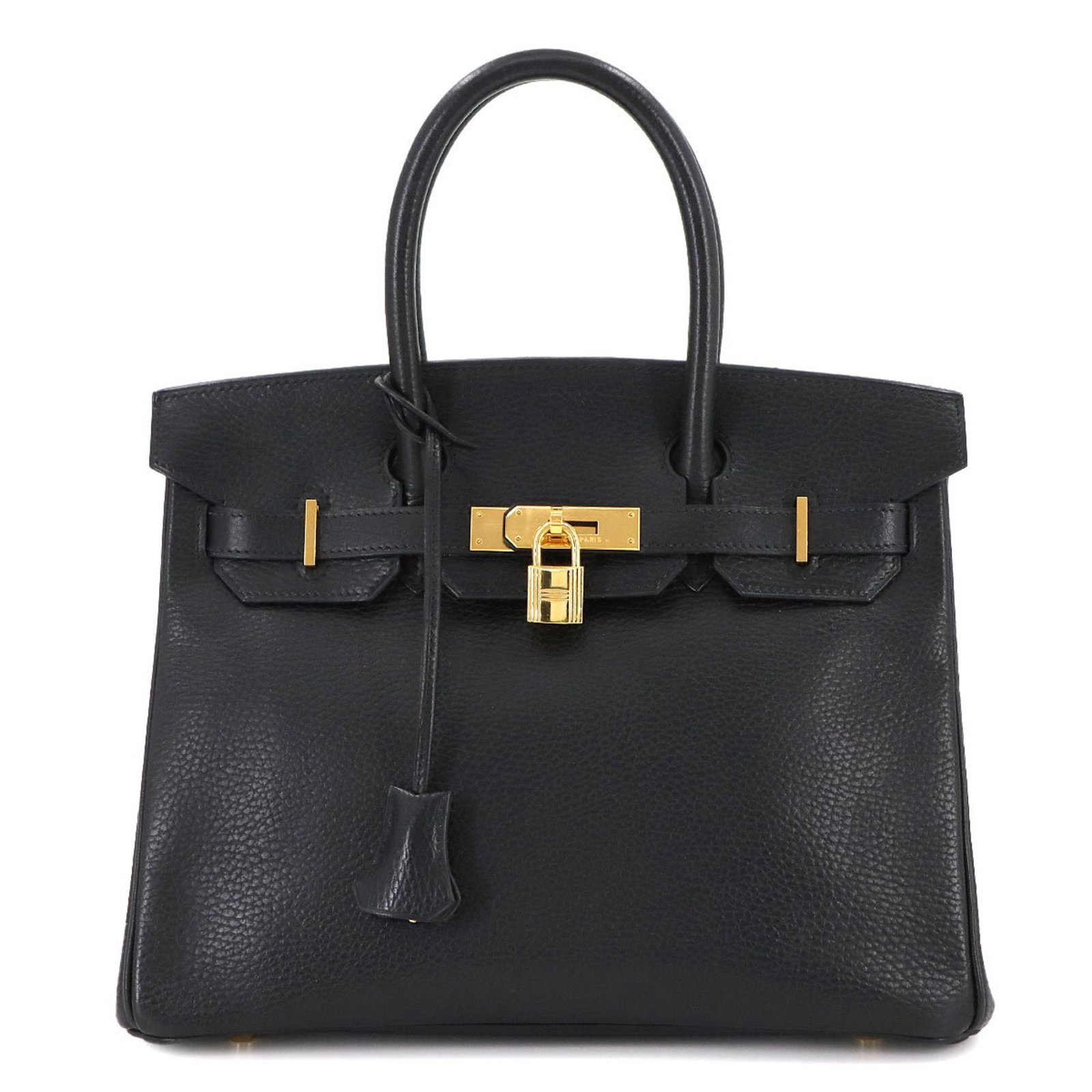 Hermes Birkin 30 Handbag Black Ardennes Gold Hardware: Hermes Birkin 30 Handbag Black Ardennes Gold Hardware Introducing the iconic Hermes Birkin 30 Handbag crafted from luxurious Ardennes leather in a timeless black hue. This handbag is suitable for both