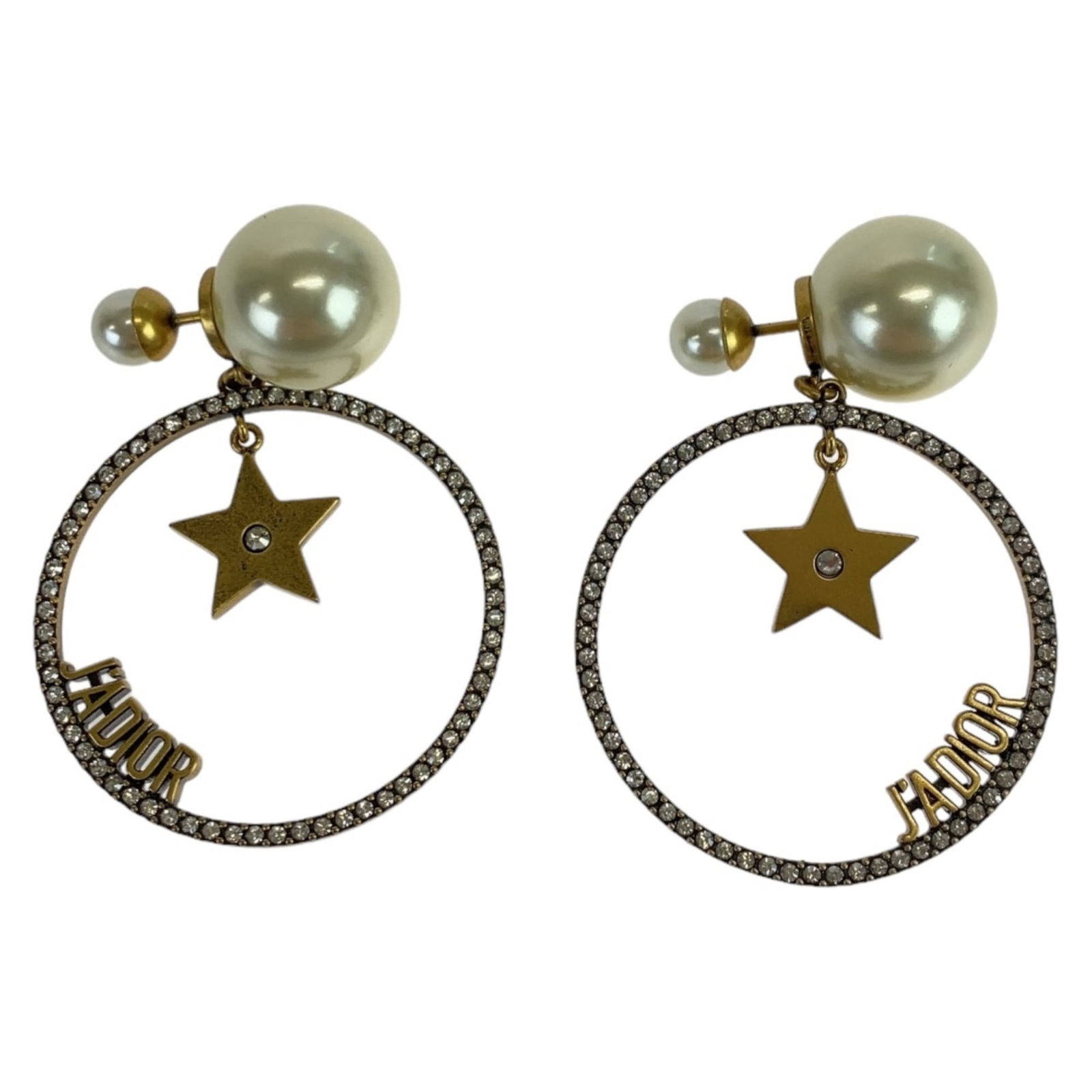 Christian Dior JA DIOR Gold Faux Pearl Ball Stud Earrings: Christian Dior JA DIOR Gold Faux Pearl Ball Stud Earrings Elevate your accessory collection with these stunning Christian Dior JA DIOR Gold Faux Pearl Metal Earrings. Crafted from a blend of bronze an