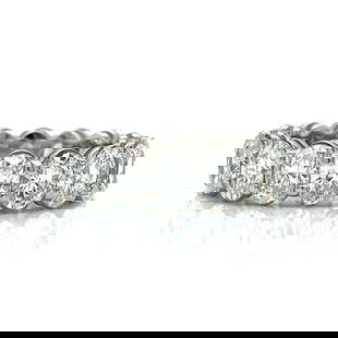 Platinum Diamond Eternity Band 6.60 Ct with 16 Oval Diamonds: Platinum Diamond Eternity Band 6.60 Ct with 16 Oval Diamonds This stunning Platinum Diamond Eternity Band features a total of approximately 6.60 ct of exquisite oval diamonds, beautifully set to creat