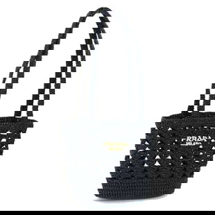 Prada Crochet Tote Bag 1BG494 Black Viscose Women's Handbag: Prada Crochet Tote Bag 1BG494 Black Viscose Women's Handbag Introducing the Prada Crochet Tote Bag, a stylish accessory designed for women. This exquisite handbag is crafted from high-quality viscose