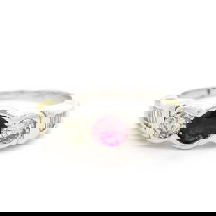18k Two Tone Gold Ruby and Diamond Band Ring 1.32ctw: 18k Two Tone Gold Ruby and Diamond Band Ring 1.32ctw Elevate your jewelry collection with this stunning 18k Two Tone Gold Band Ring, showcasing a beautiful interplay of natural gemstones. At its heart