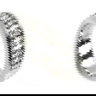 Tiffany & Co. Pt950 Platinum Half Circle Diamond Eternity Ring Women's Size 7.5: Tiffany & Co. Pt950 Platinum Half Circle Diamond Eternity Ring Women's Size 7.5 This elegant Tiffany & Co. half circle channel setting diamond ring is crafted from Pt950 platinum, showcasing a beautif