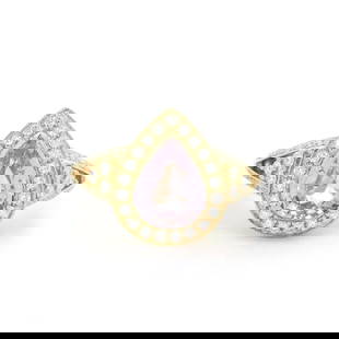 14k Yellow Gold GIA Certified 3.03ct Pink Sapphire Diamond Cocktail Ring: 14k Yellow Gold GIA Certified 3.03ct Pink Sapphire Diamond Cocktail Ring This exquisite cocktail ring features a stunning natural pear cut pink sapphire, weighing approximately 2.28ct, with no heat tr