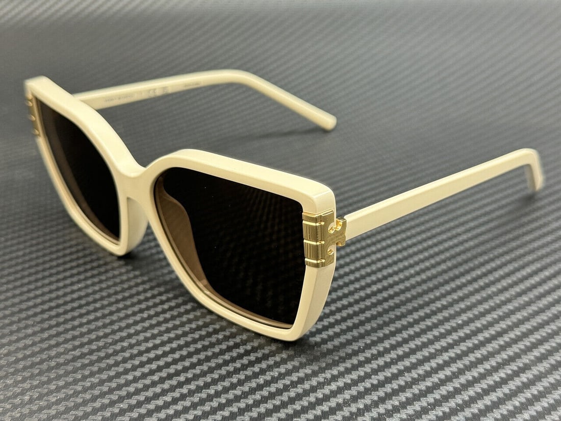 Tory Burch Ivory Brown 58mm Women's Sunglasses TY9076U: Tory Burch Ivory Brown 58mm Women's Sunglasses TY9076U Elevate your style with these elegant Tory Burch sunglasses. Featuring a chic ivory frame, these sunglasses combine sophistication with practical