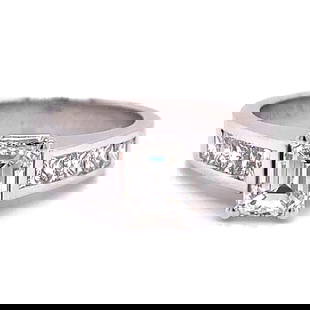 18K White Gold GIA Certified 1.00 Ct Emerald-cut Diamond Ring: 18K White Gold GIA Certified 1.00 Ct Emerald-cut Diamond Ring This exquisite ring features a stunning 1.00 Ct. GIA Certified Emerald-cut Diamond, displaying I color and VS1 clarity. The ring is crafte