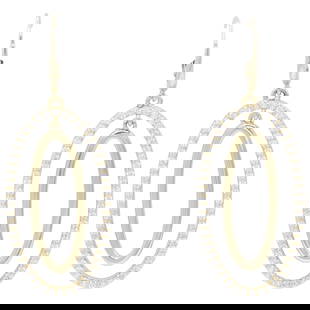 Harbor Diamonds 14k Gold 1.10 Carat Diamond Oval Hoop Earrings: Harbor Diamonds 14k Gold 1.10 Carat Diamond Oval Hoop Earrings These exquisite Diamond Oval Hoop Earrings are crafted from 14k yellow gold and showcase a stunning total of 108 round brilliant diamonds