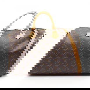 Louis Vuitton Speedy Bandouliere 35 Monogram Handbag Brown Coated Canvas: Louis Vuitton Speedy Bandouliere 35 Monogram Handbag Brown Coated Canvas Elevate your style with the Louis Vuitton Speedy Bandouliere 35 Handbag, crafted from durable coated canvas featuring the iconi