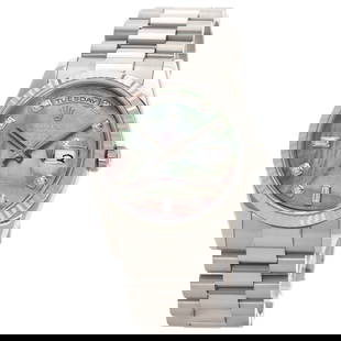 Rolex Day-Date 118239NA 18K White Gold Diamond Watch for Men 36mm: Rolex Day-Date 118239NA 18K White Gold Diamond Watch for Men 36mm This exquisite Rolex Day-Date wristwatch combines luxury and functionality, designed specifically for men. Crafted from 18K white gold
