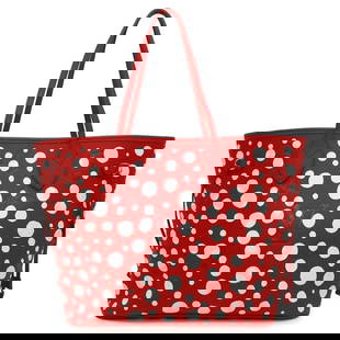Louis Vuitton Yayoi Kusama Monogram Empreinte Neverfull MM Tote Bag Rouge: Louis Vuitton Yayoi Kusama Monogram Empreinte Neverfull MM Tote Bag Rouge This exquisite Louis Vuitton Tote Bag showcases the iconic Monogram Empreinte in a vibrant Rouge color, designed in collaborat