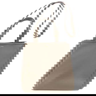 Celine Grayish Calfskin Tote Bag 24 x 25 x 12cm: Celine Grayish Calfskin Tote Bag 24 x 25 x 12cm This elegant CELINE tote bag is crafted from premium calfskin leather, showcasing a sophisticated grayish hue. Designed for women, it features a spaciou