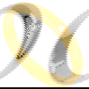 Cartier 1P Diamond Band Ring 18K Yellow Gold Women's Size 5: Cartier 1P Diamond Band Ring 18K Yellow Gold Women's Size 5 This exquisite Cartier Wedding Band Ring is crafted from 18K yellow gold and features a stunning diamond. Designed specifically for women, t