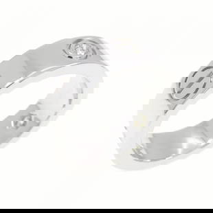 Cartier Love Ring with Half Diamonds in 18K White Gold: Cartier Love Ring with Half Diamonds in 18K White Gold This exquisite Cartier Love Half Diamond Ring is crafted from 18K white gold, showcasing a stunning design that embodies elegance and sophisticat