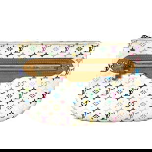 Louis Vuitton Monogram Multicolor Pochette GM Clutch Bag by Takashi Murakami: Louis Vuitton Monogram Multicolor Pochette GM Clutch Bag by Takashi Murakami This Louis Vuitton Monogram Multicolor Pochette GM Clutch Bag, designed by Takashi Murakami, is a stylish accessory for wom