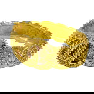 Chanel 96A Women's Gold Plated Bangle Coco Mark: Chanel 96A Women's Gold Plated Bangle Coco Mark This exquisite Chanel bangle is designed for women and features a stunning gold plating that adds a touch of elegance to any outfit. Crafted in France,