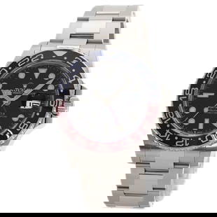 Rolex GMT Master II 126710BLRO Red Blue Bezel Automatic Men's Watch: Rolex GMT Master II 126710BLRO Red Blue Bezel Automatic Men's Watch Introducing the Rolex 126710BLRO GMT Master II, a prestigious men's wristwatch that combines luxury with functionality. This timepie