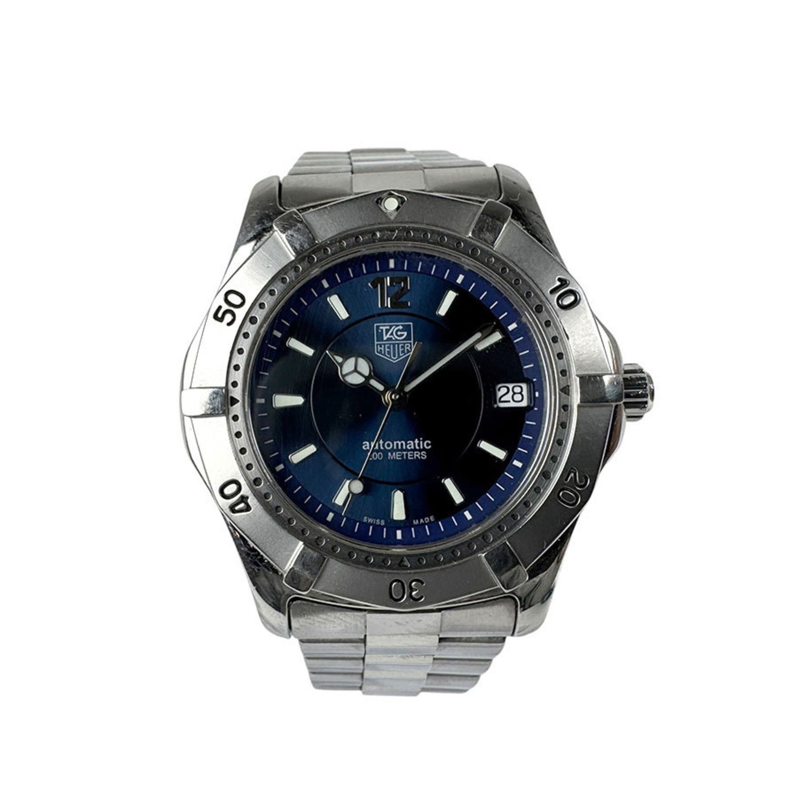 TAG HEUER 2000 Series Automatic Men's Watch Silver Navy WK2117-1 Stainless Steel: TAG HEUER 2000 Series Automatic Men's Watch Silver Navy WK2117-1 Stainless Steel Introducing the TAG HEUER 2000 Series wristwatch, a perfect blend of style and functionality for men. This automatic wa