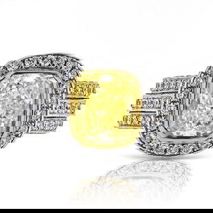 Exquisite 2.53ct Fancy Yellow Diamond Engagement Ring Platinum 18K Gold: Exquisite 2.53ct Fancy Yellow Diamond Engagement Ring Platinum 18K Gold This exquisite engagement ring features a stunning 2.53 carat Light Fancy Yellow diamond, GIA certified with VS1 clarity, elegan
