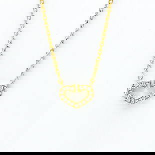 Cartier C Heart 18K Yellow Gold Diamond Pendant Necklace 40cm: Cartier C Heart 18K Yellow Gold Diamond Pendant Necklace 40cm Elevate your style with the Cartier C Heart Pendant Necklace, a stunning piece crafted from 18K yellow gold. This fashionable pendant is s