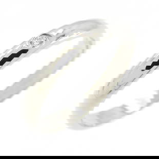 Cartier Women's Platinum Wedding Band Ring with Diamond: Cartier Women's Platinum Wedding Band Ring with Diamond Presenting a stunning Cartier wedding band ring crafted from high-quality platinum and adorned with a sparkling diamond. This exquisite piece is