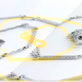 Antique Art Deco Yellow Gold Pocket Watch Chain 12k-14k Engraved 13.75in: Antique Art Deco Yellow Gold Pocket Watch Chain 12k-14k Engraved 13.75in This exquisite Antique Art Deco Pocket Watch Chain is crafted from 12k-14k yellow gold, showcasing intricate engravings and han