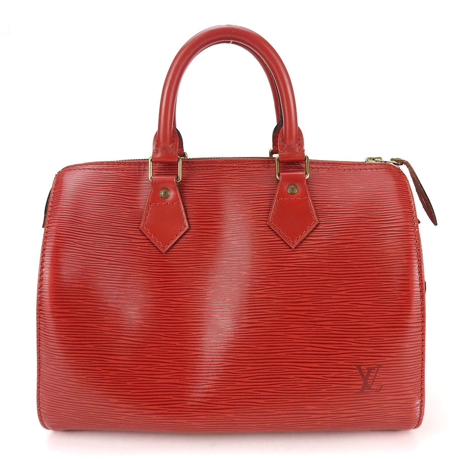 Louis Vuitton Handbag Speedy 25 M43017 Epi Leather Castilian Red Women's: Louis Vuitton Handbag Speedy 25 M43017 Epi Leather Castilian Red Women's The Louis Vuitton Speedy 25 handbag in vibrant Castilian red is an iconic piece crafted from durable Epi leather. This stylish 