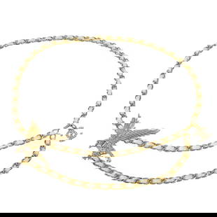 Chanel Eagle Rhinestone Waist Belt White Gold Vintage Leather: Chanel Eagle Rhinestone Waist Belt White Gold Vintage Leather Elevate your style with this exquisite Chanel Eagle Rhinestone Chain Belt. Crafted in a stunning white gold finish, this waist belt combin