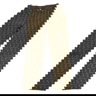 Fendi Zucca Pattern Casual Pants Brown Black with Pockets: Fendi Zucca Pattern Casual Pants Brown Black with Pockets Elevate your casual wardrobe with these Fendi Zucca Pattern Long Pants, featuring a stylish brown and black design. Crafted from a comfortable