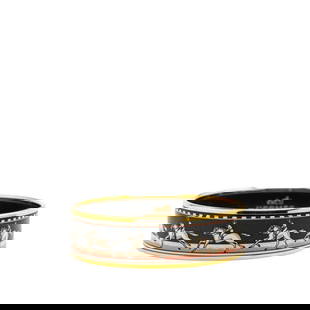 Hermes Horse Riding Enamel Bangle Gold Black Multicolor Women's Jewelry: Hermes Horse Riding Enamel Bangle Gold Black Multicolor Women's Jewelry This exquisite Hermes bangle features a captivating horse riding motif, beautifully embellished in a striking combination of bla