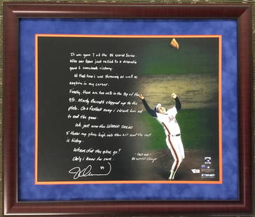 Jesse Orosco Signed 1986 Mets Photo Custom Framed Steiner 16x20: Jesse Orosco Signed 1986 Mets Photo Custom Framed Steiner 16x20 Celebrate a pivotal moment in baseball history with this signed photograph of Jesse Orosco, a key player for the New York Mets during th