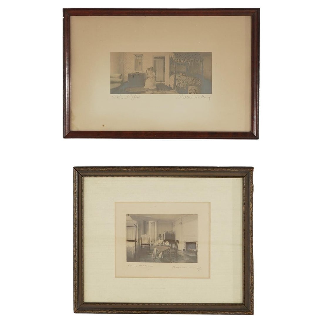 Antique Wallace Nutting Prints Set of 2 Lady Arabecca A Fine Effect C1920: Antique Wallace Nutting Prints Set of 2 Lady Arabecca A Fine Effect C1920 This exquisite set of two antique prints by Wallace Nutting features captivating interior scenes titled 'Lady Arabecca' and 'A